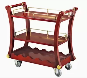 Service Trolley wooden 3 layer